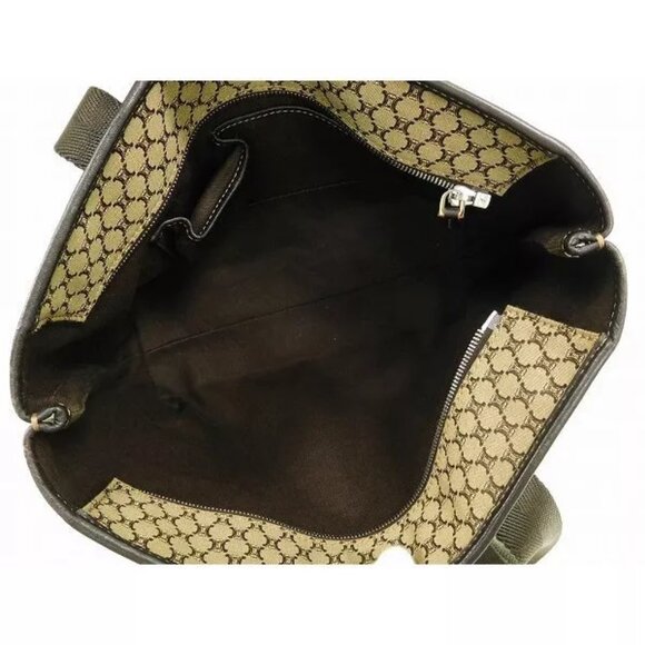 CELINE Tote Bag Macadam Beige ?~ Canvas ?~ Leather Authentic USED - Picture 5 of 10